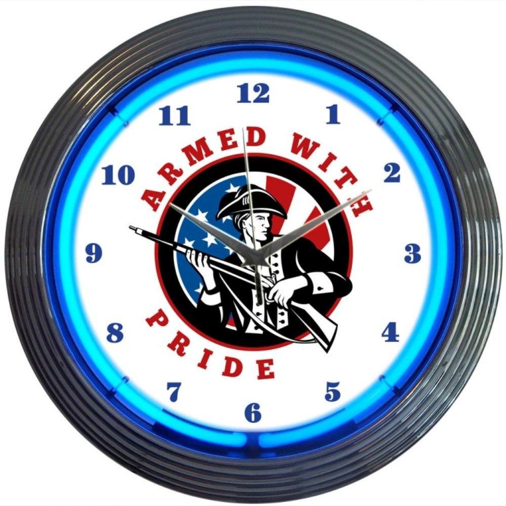 Armed with Pride Firearms Neon Clock