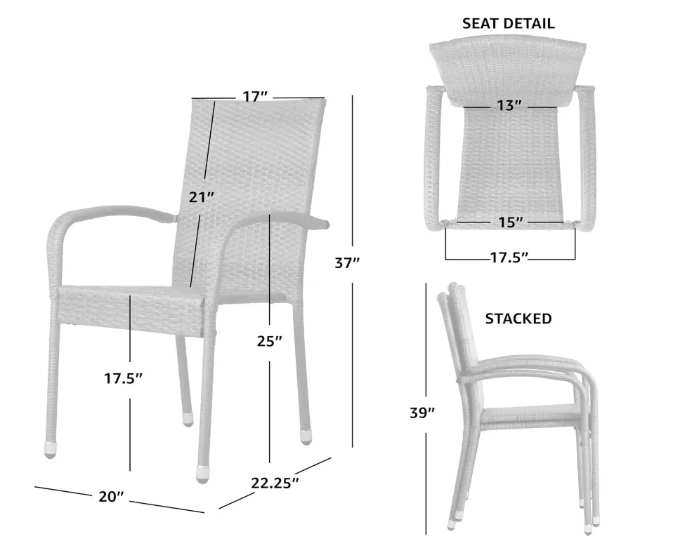 Morgan Outdoor Wicker Chair 2pk - gray/brown