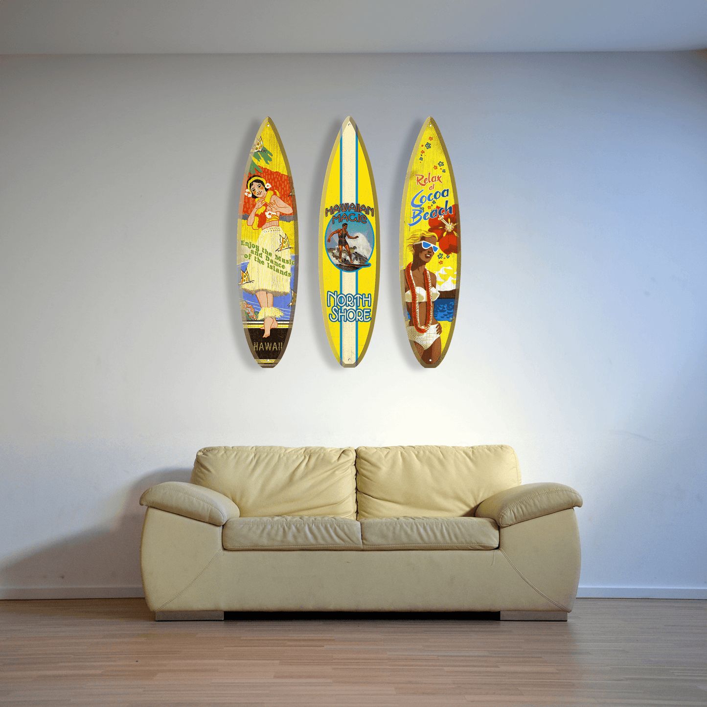 Butterfly Hula Girl - Surfboard Wall Art