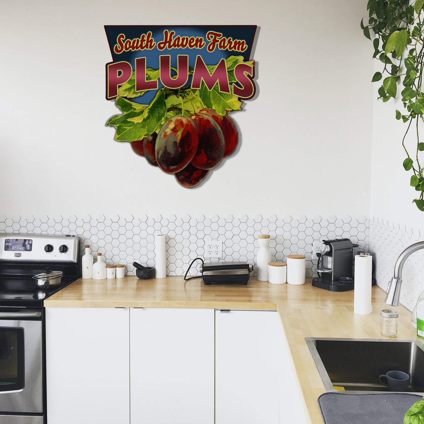 Garden Cutouts: Plums - Decorative Plaque