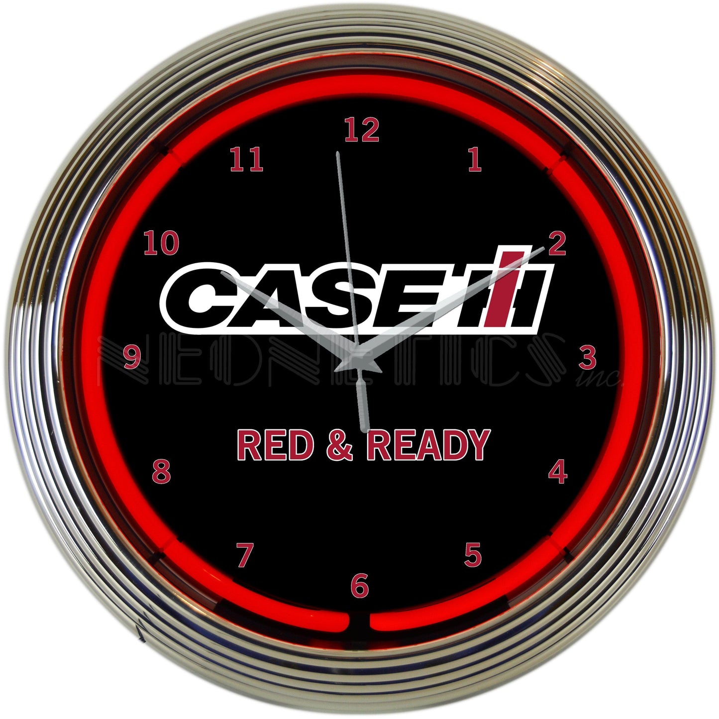 Case Red and Ready Neon Clock