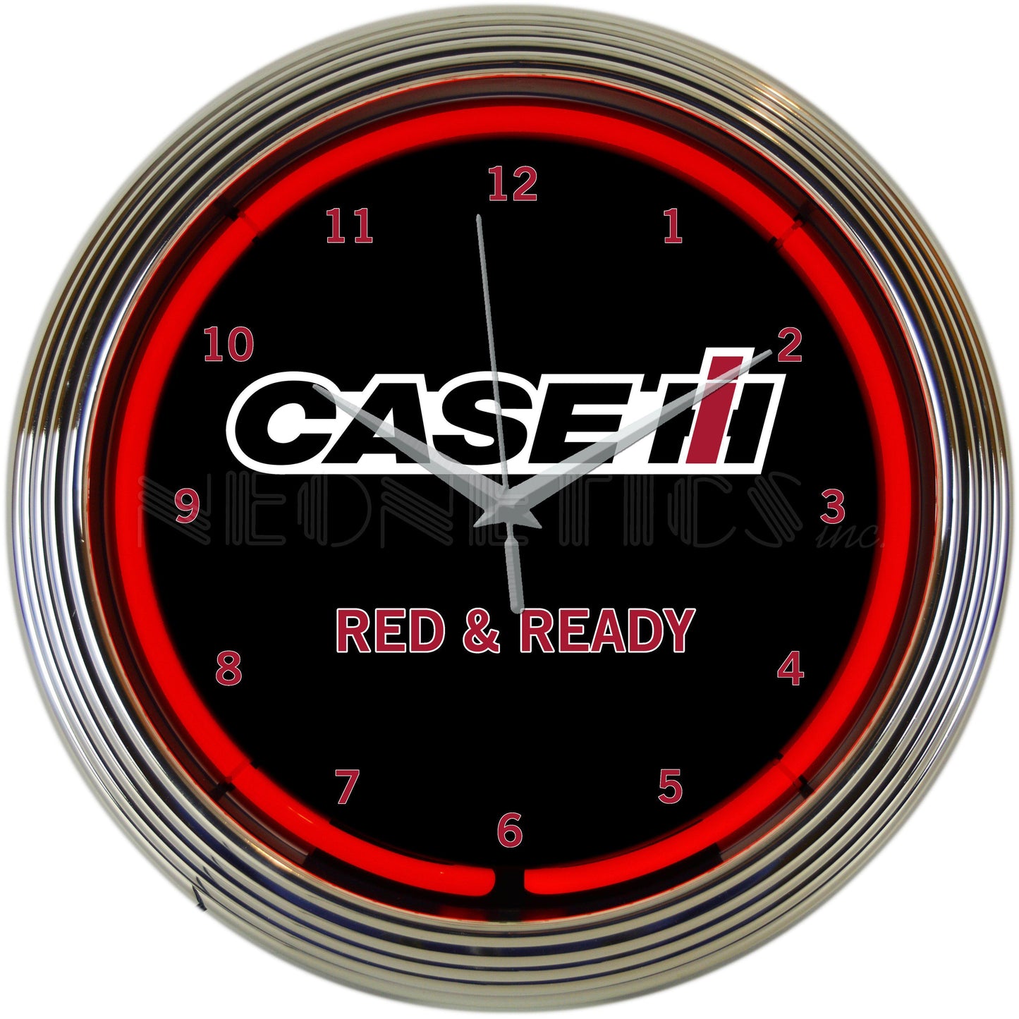Case Red and Ready Neon Clock