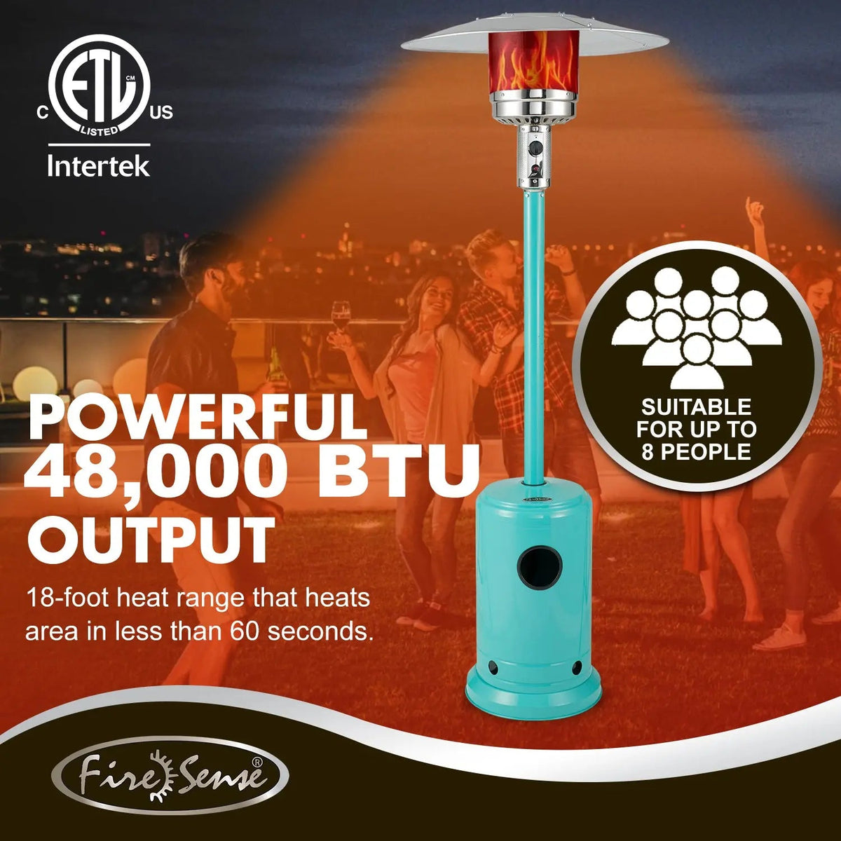 Commercial Series Patio Heater in Aqua Blue