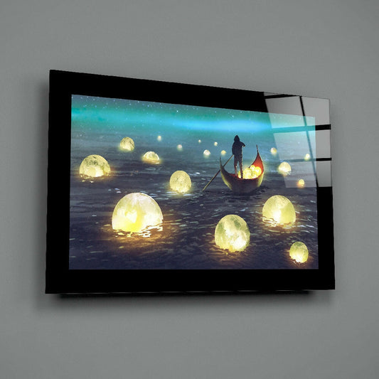Moon Collector Glass Wall Art