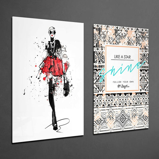 Enjoy the Little Things 2 Pieces Combine Glass Wall Art