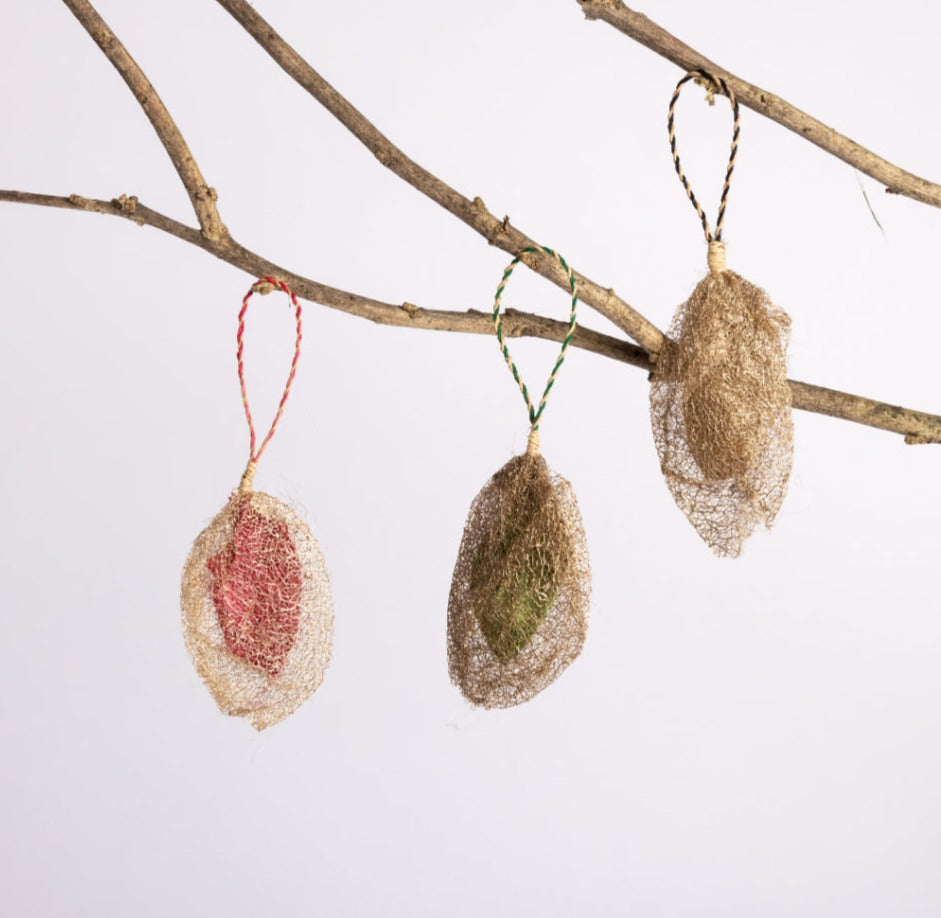 Madagascar Wild Silk Cocoon Ornament - Green