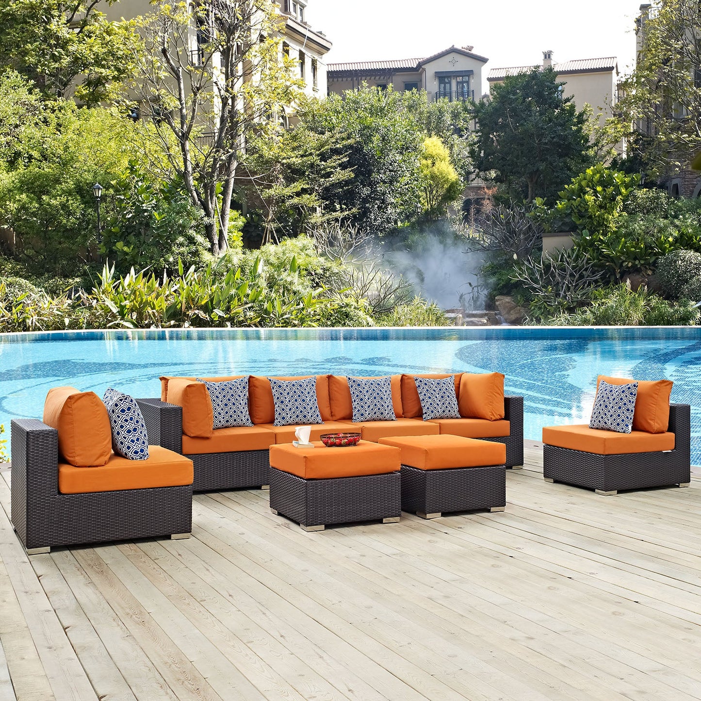 Convene 8 Piece Outdoor Patio Sectional Set by Modway
