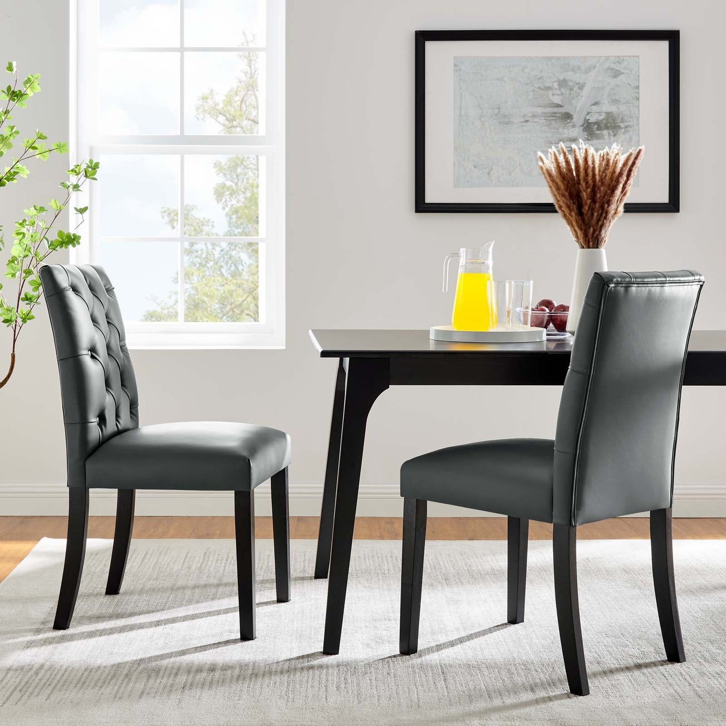Duchess Vinyl Dining Chair Set of 2 by Modway