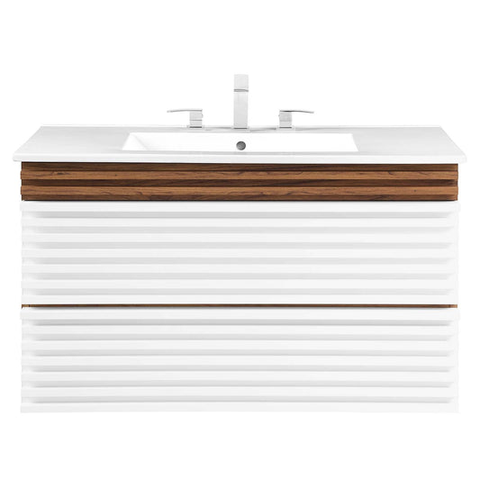 Render 36" Wall-Mount Bathroom Vanity by Modway