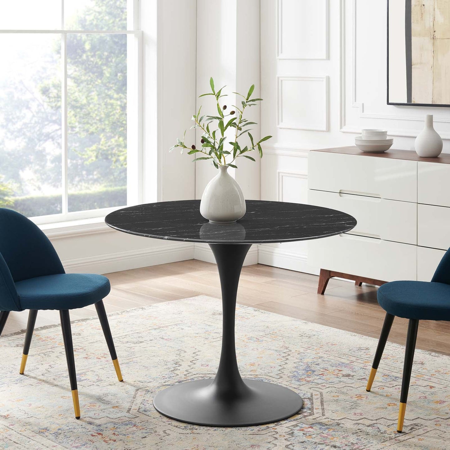 Lippa 40" Round Faux Marble Dining Table by Modway
