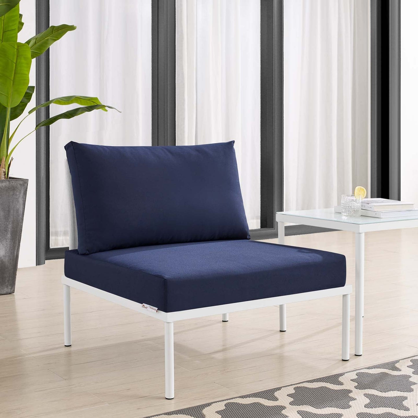 Harmony Sunbrella¨ Outdoor Patio Aluminum Armless Chair by Modway