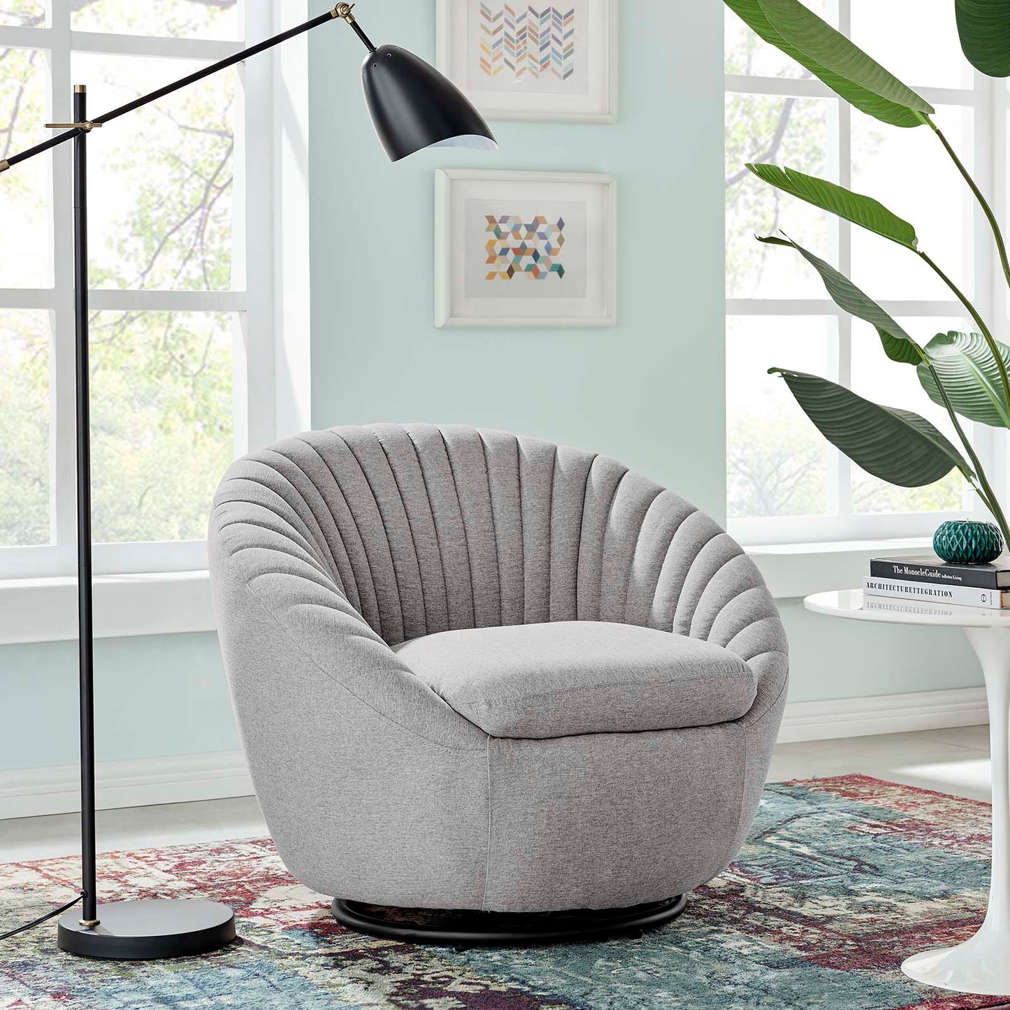 Whirr Tufted Fabric Swivel Chair by Modway