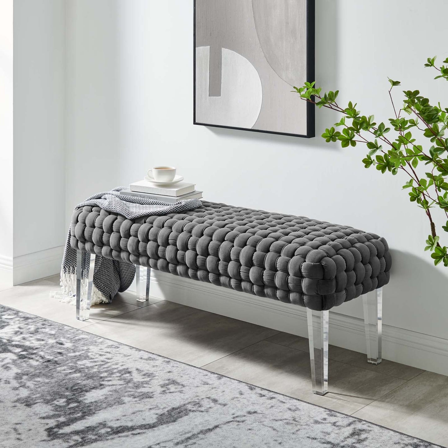 Prologue Woven Performance Velvet Ottoman by Modway