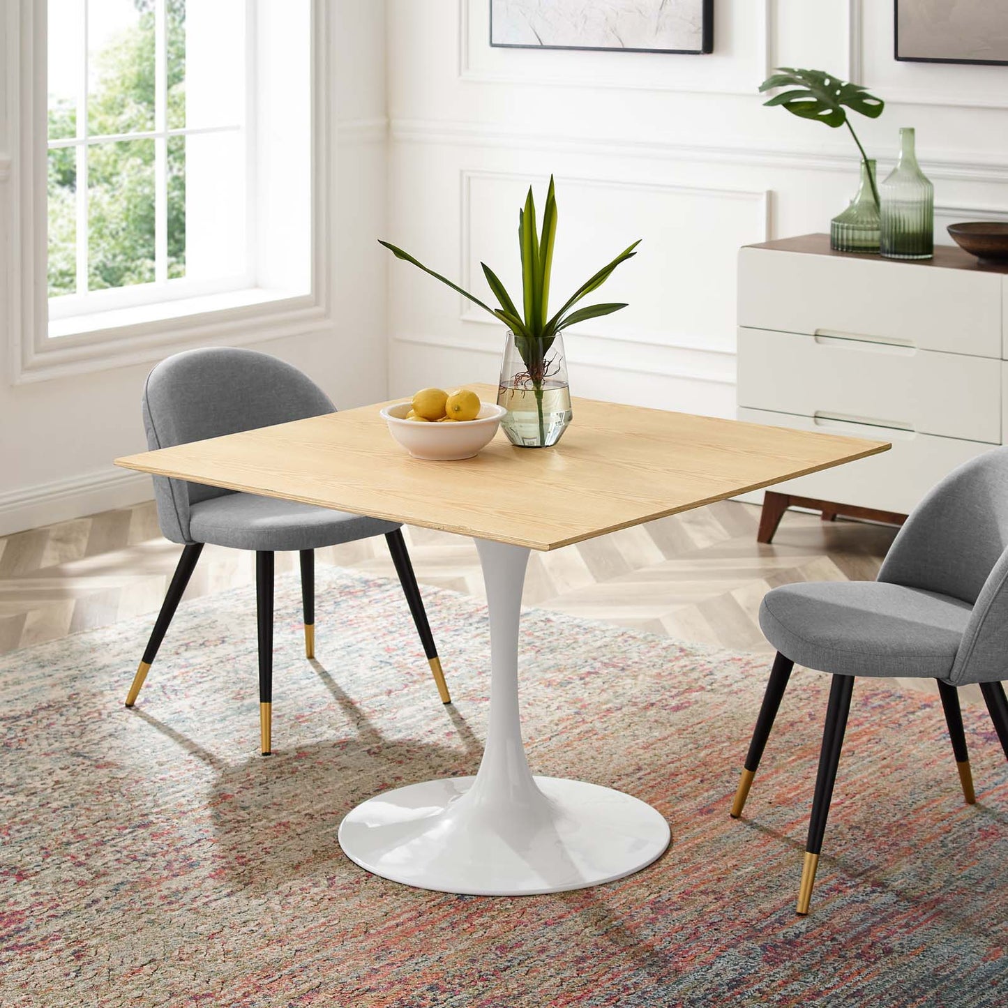 Lippa 40" Square Wood Dining Table by Modway