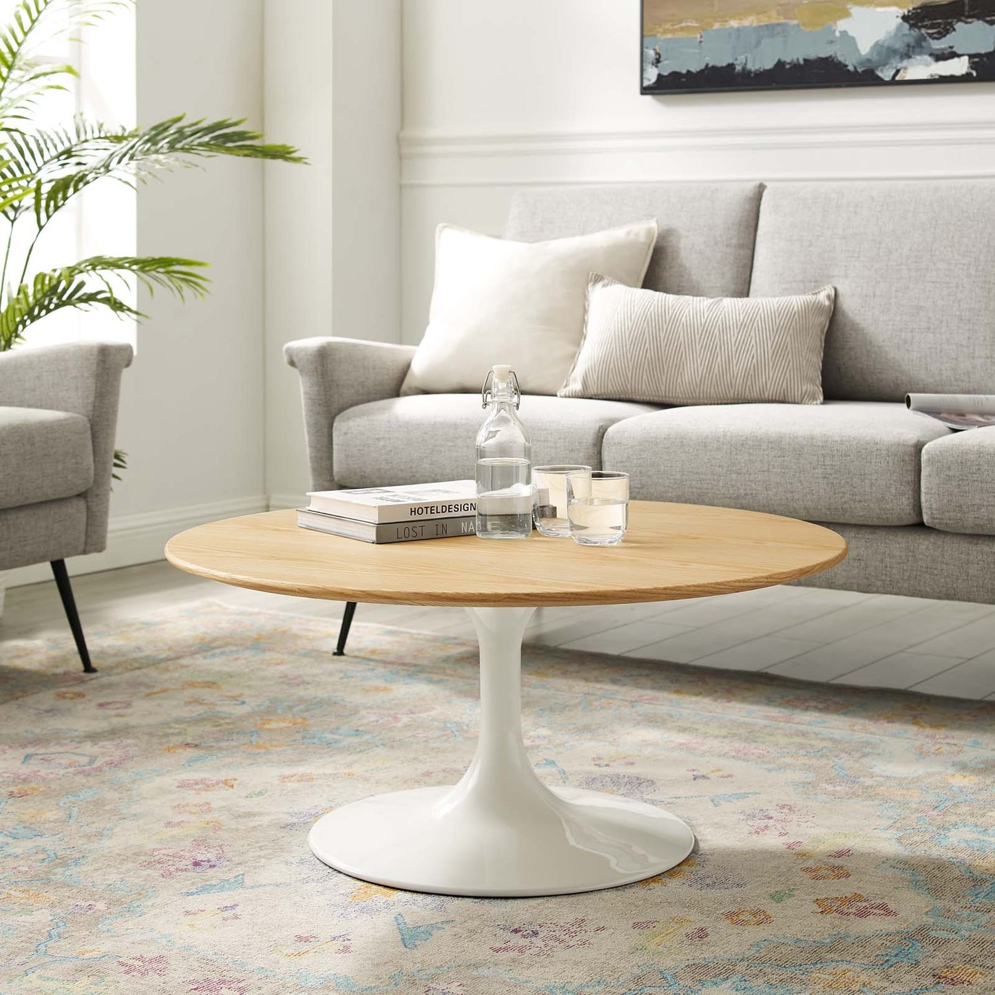 Lippa 36" Round Wood Coffee Table by Modway
