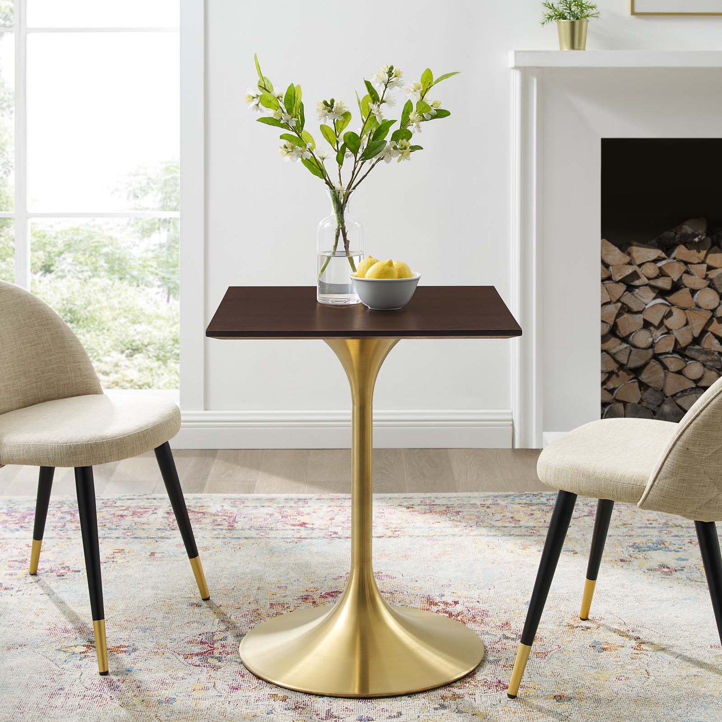 Lippa 24" Square Wood Dining Table by Modway