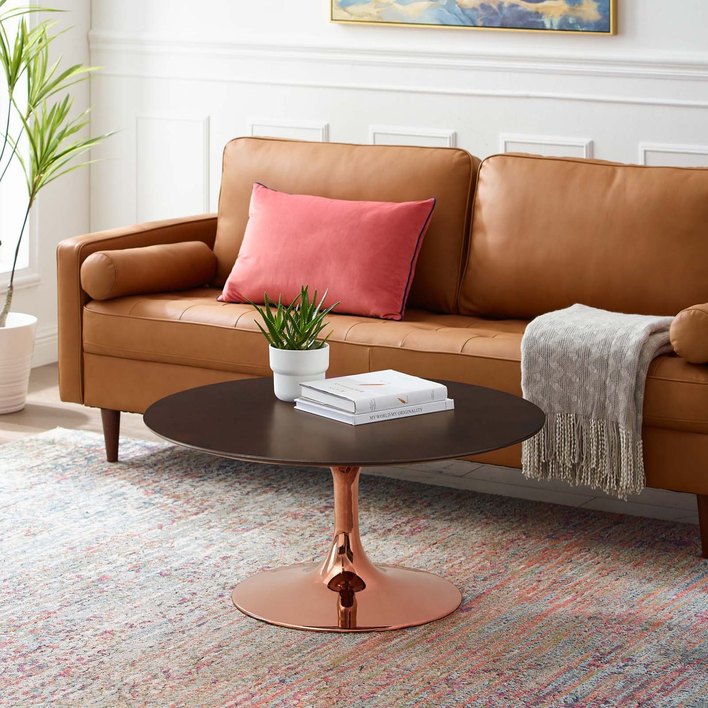 Lippa 36" Round Wood Coffee Table by Modway