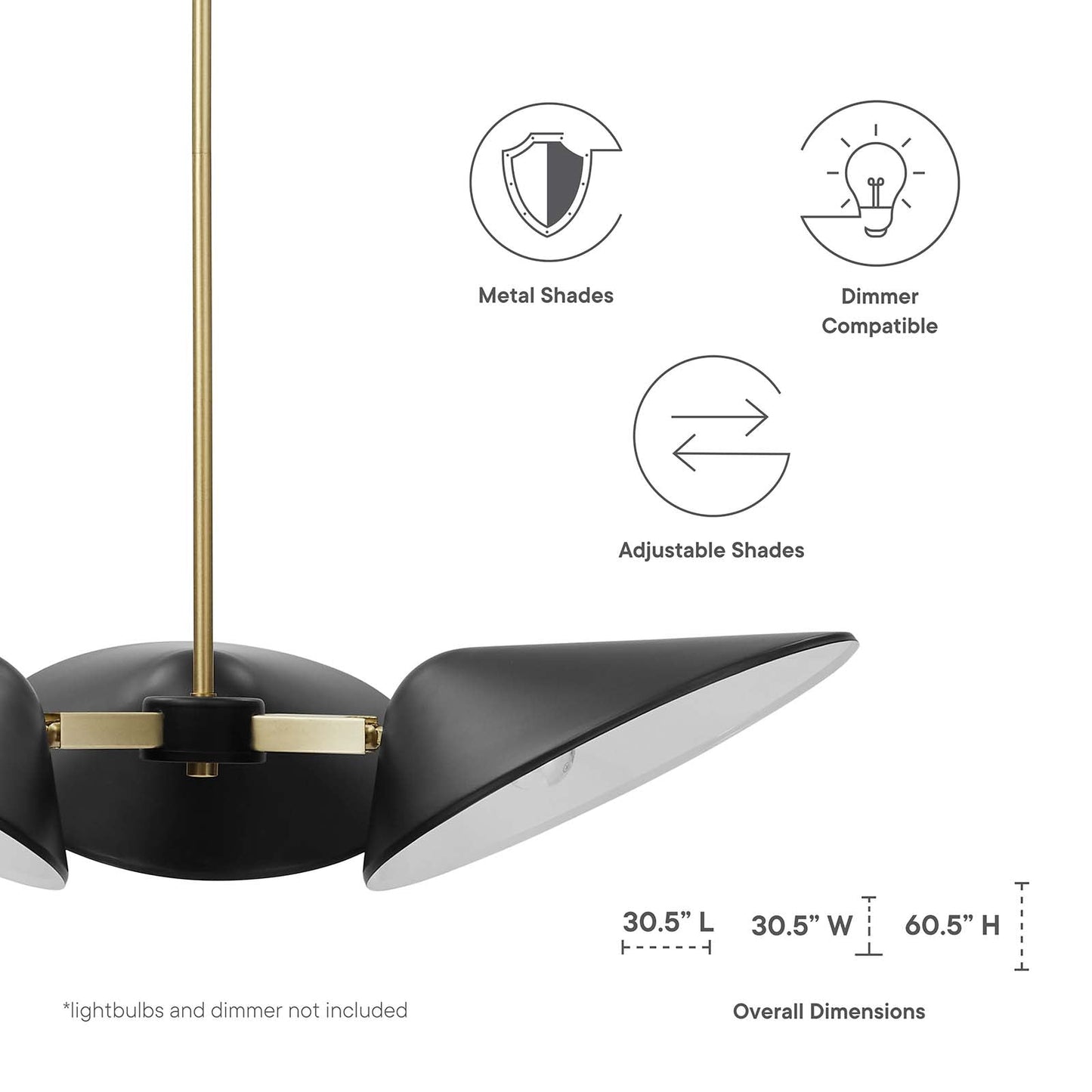 Journey 3-Light 3" Arm Pendant by Modway
