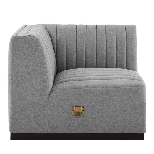 Conjure Channel Tufted Upholstered Fabric Right Corner Chair by Modway