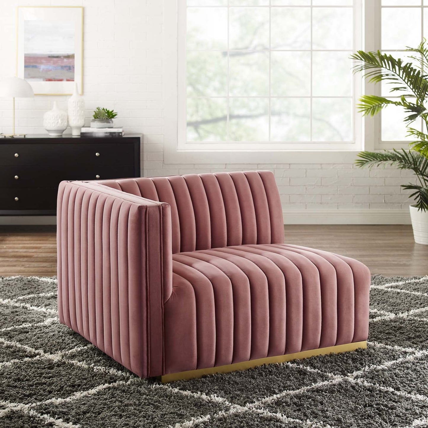 Conjure Channel Tufted Performance Velvet Left-Arm Chair by Modway