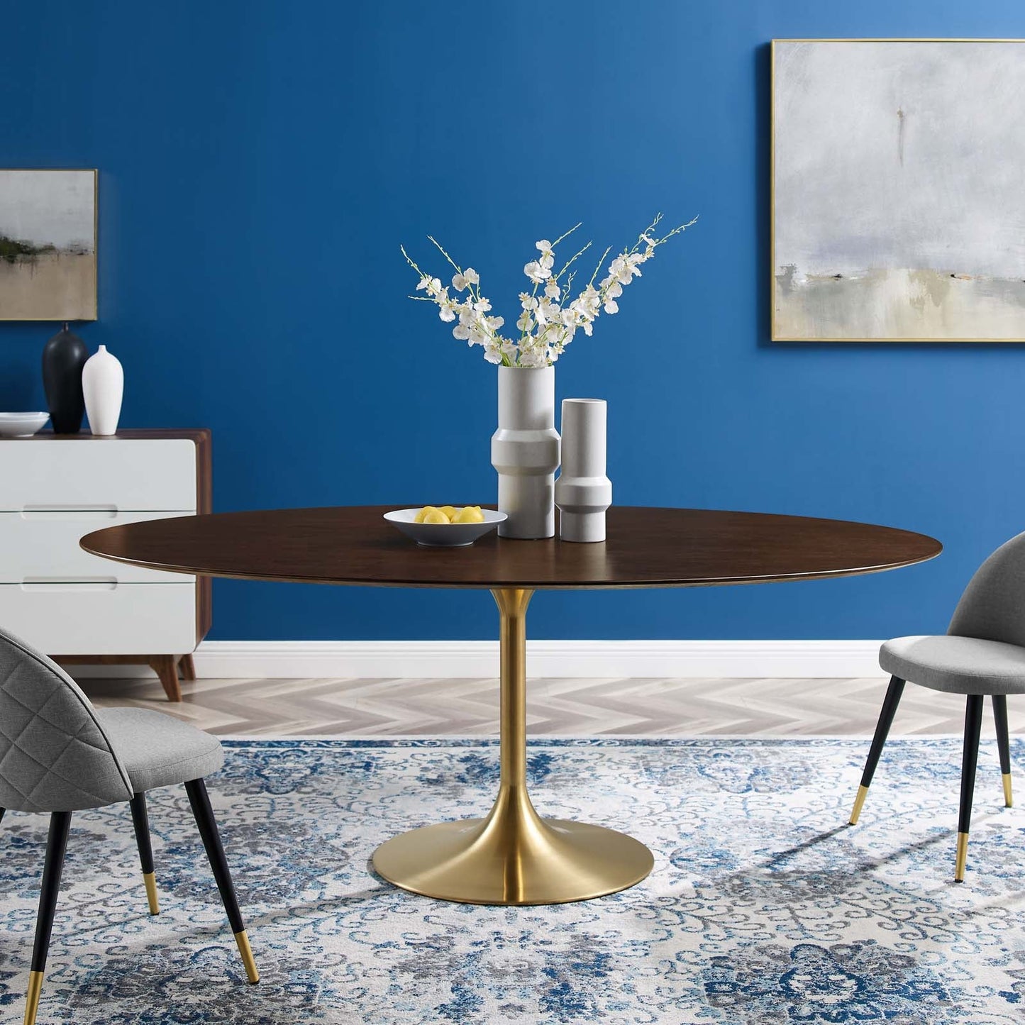 Lippa 78" Oval Wood Dining Table by Modway