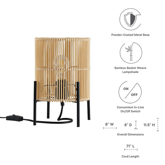 Casen Bamboo Table Lamp by Modway