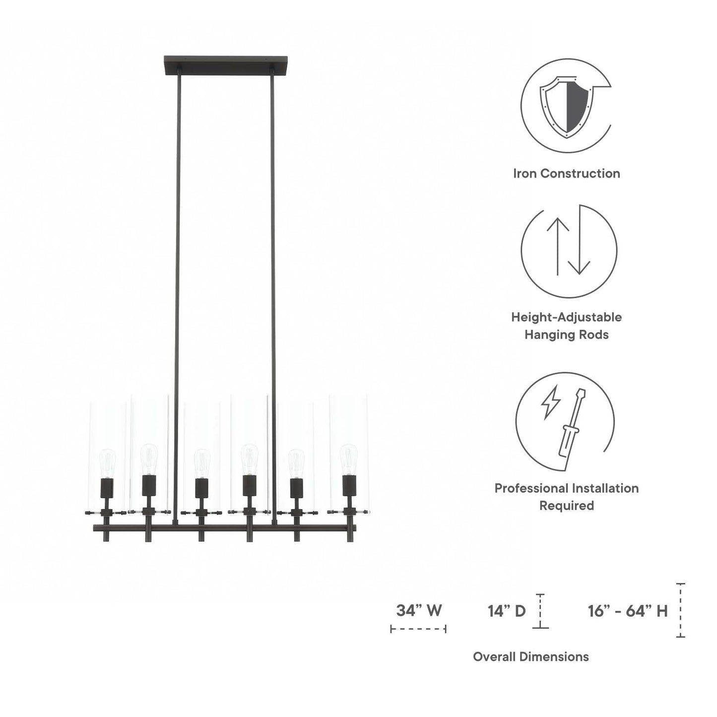 Skylark 6-Light Chandelier by Modway