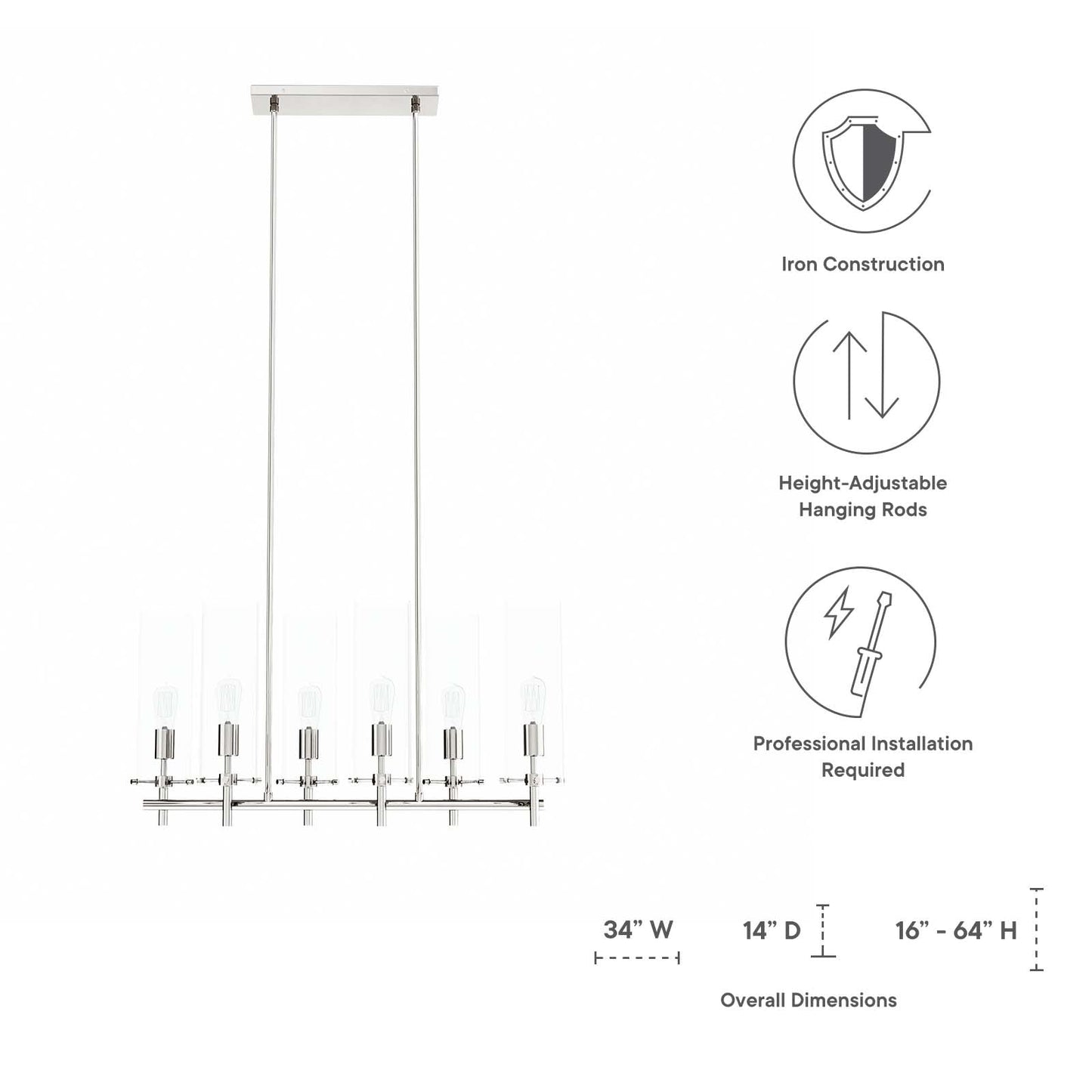 Skylark 6-Light Chandelier by Modway