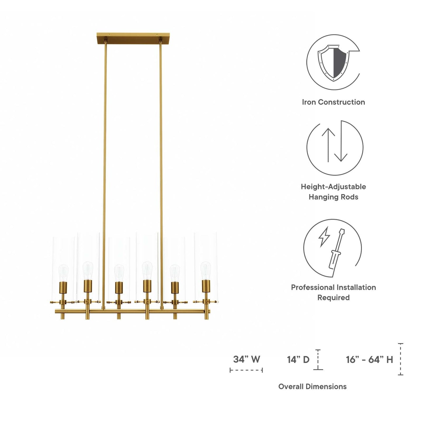 Skylark 6-Light Chandelier by Modway
