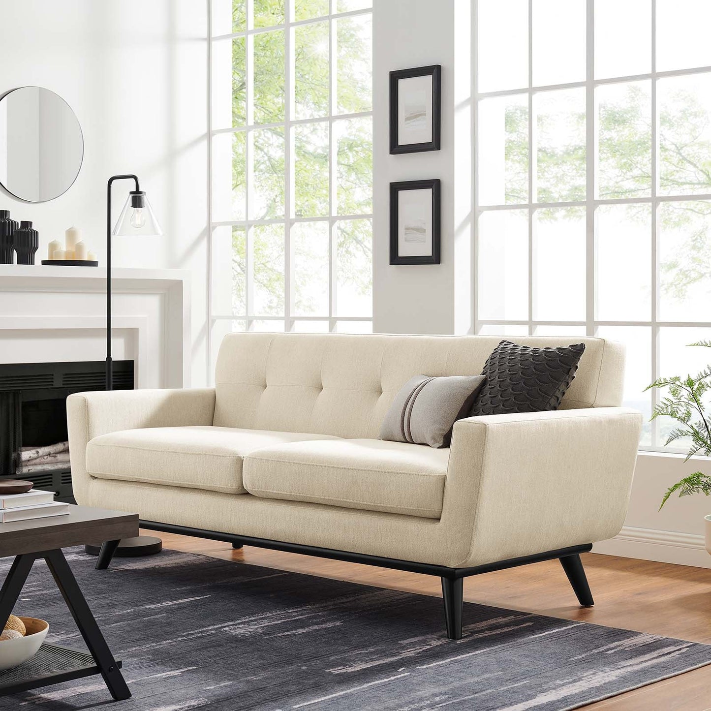Engage Herringbone Fabric Loveseat by Modway