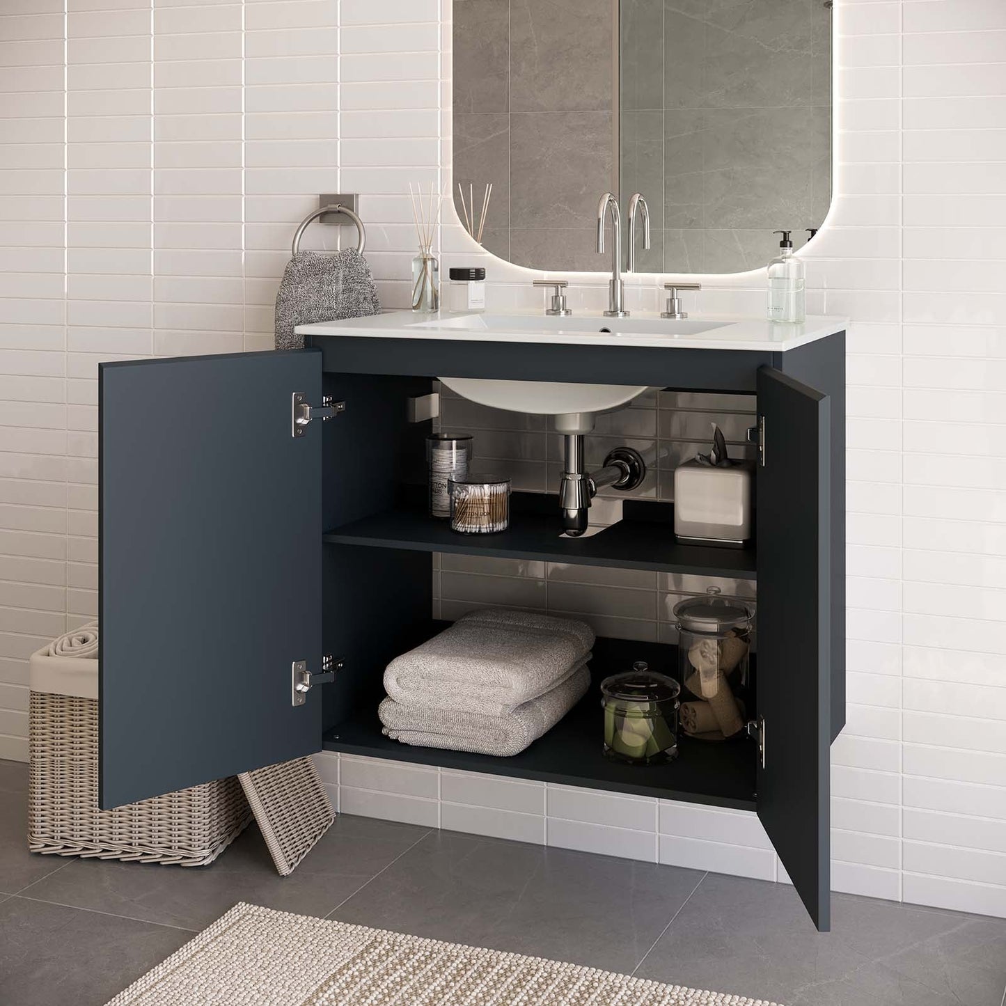 Bryn 30" Wall-Mount Bathroom Vanity by Modway