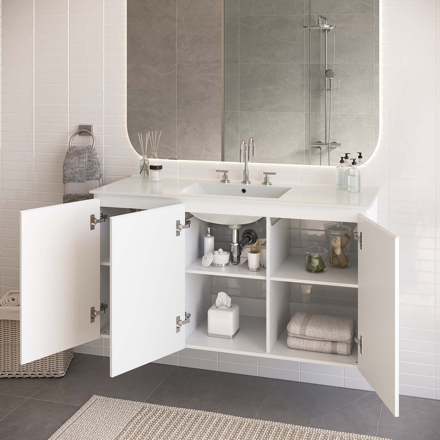 Bryn 48" Wall-Mount Bathroom Vanity by Modway