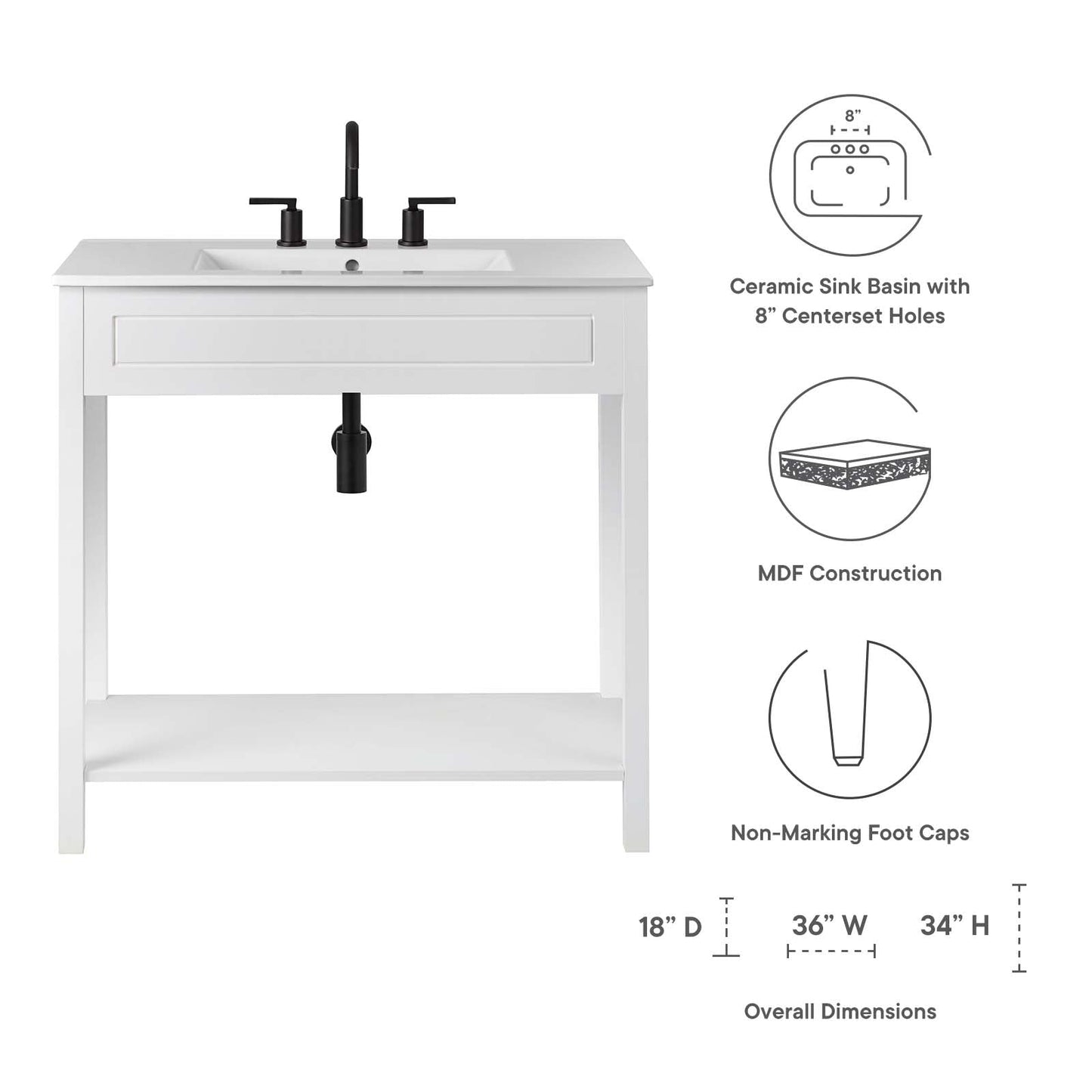 Altura 36" Bathroom Vanity by Modway