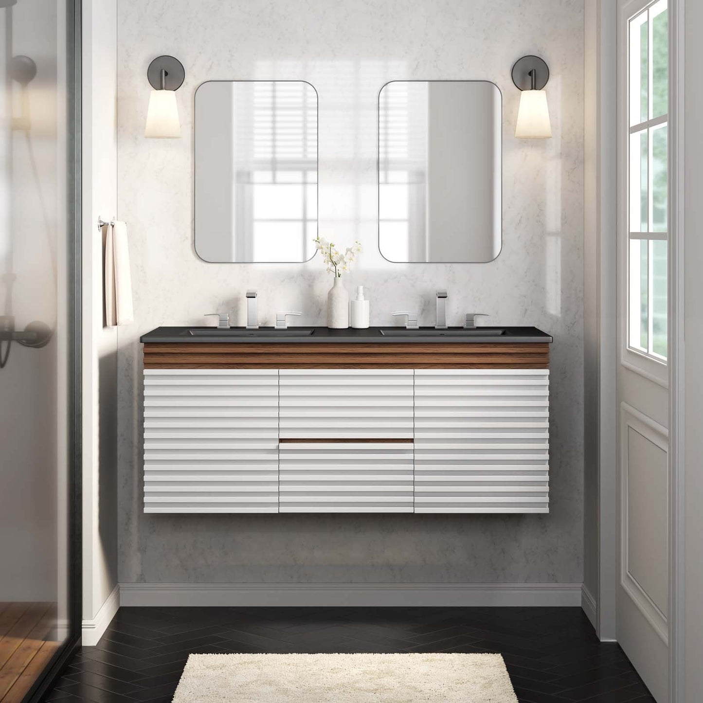Render 48" Wall-Mount Bathroom Vanity by Modway