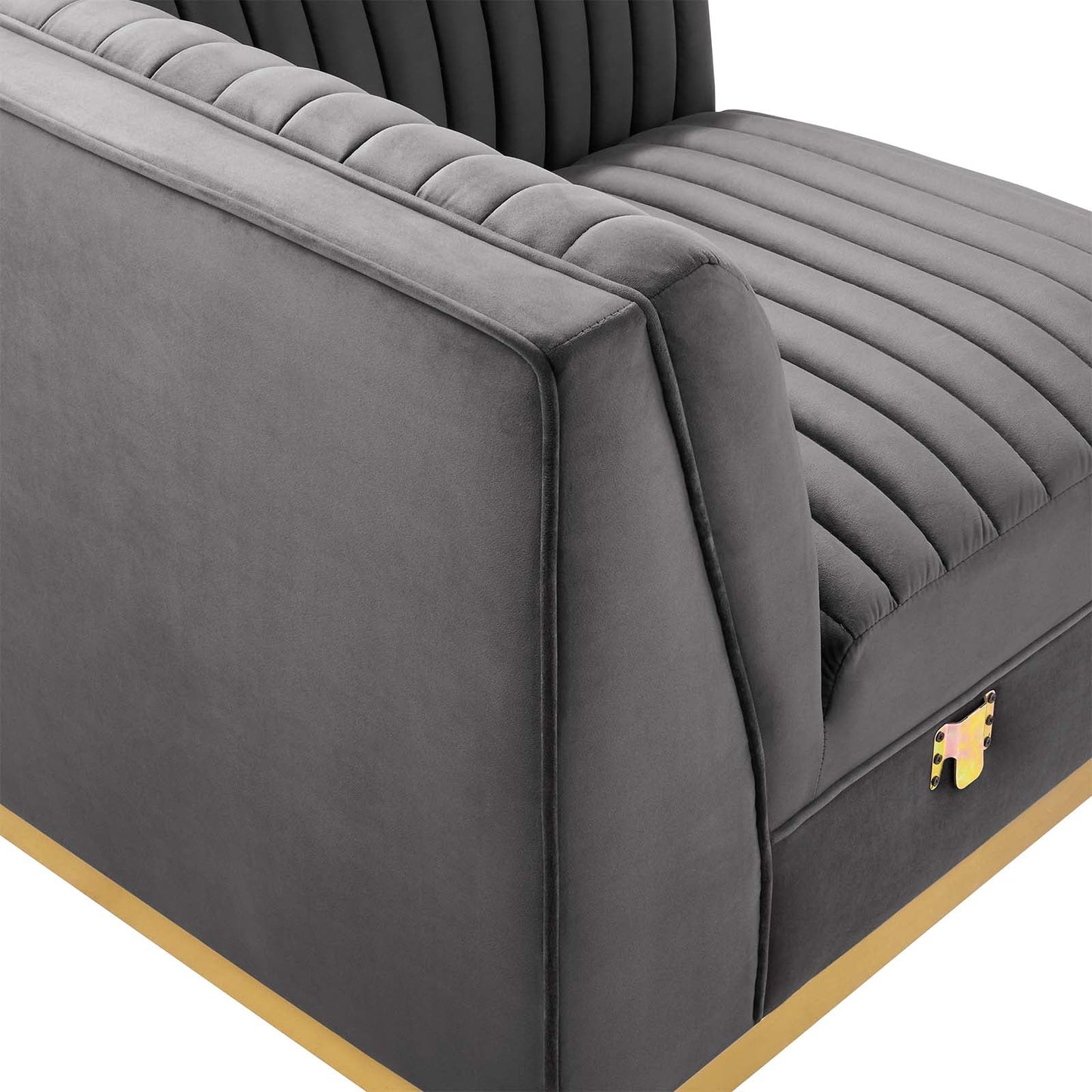 Sanguine 6-Piece Channel Tufted Performance Velvet Modular Sectional Sofa by Modway