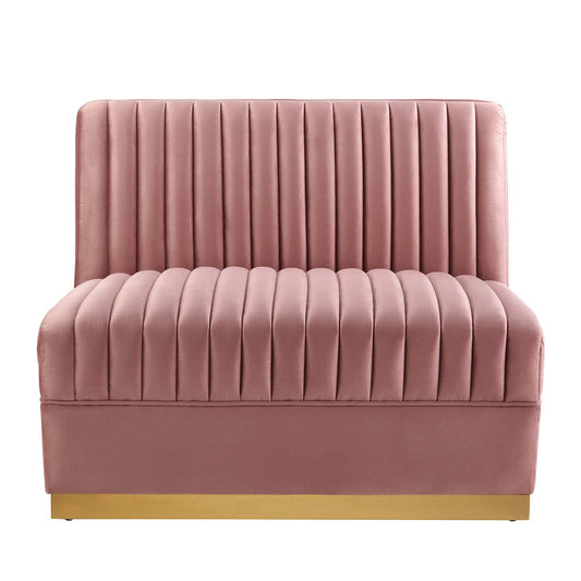 Sanguine Channel Tufted Performance Velvet Modular Sectional Sofa Armless Chair by Modway