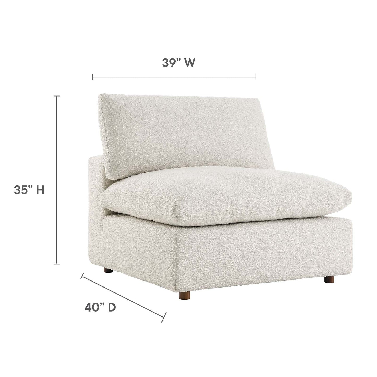 Commix Down Filled Overstuffed Boucle Fabric Armless Chair by Modway