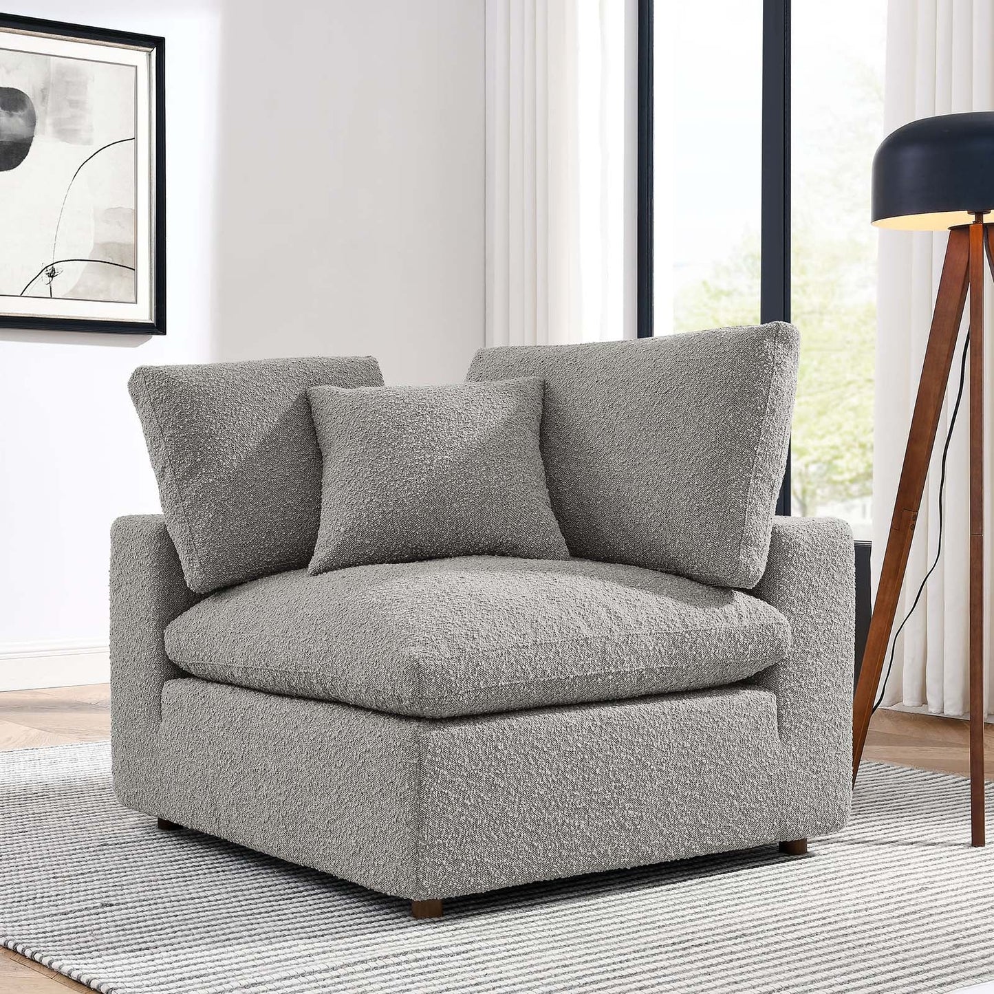 Commix Down Filled Overstuffed Boucle Fabric Corner Chair by Modway