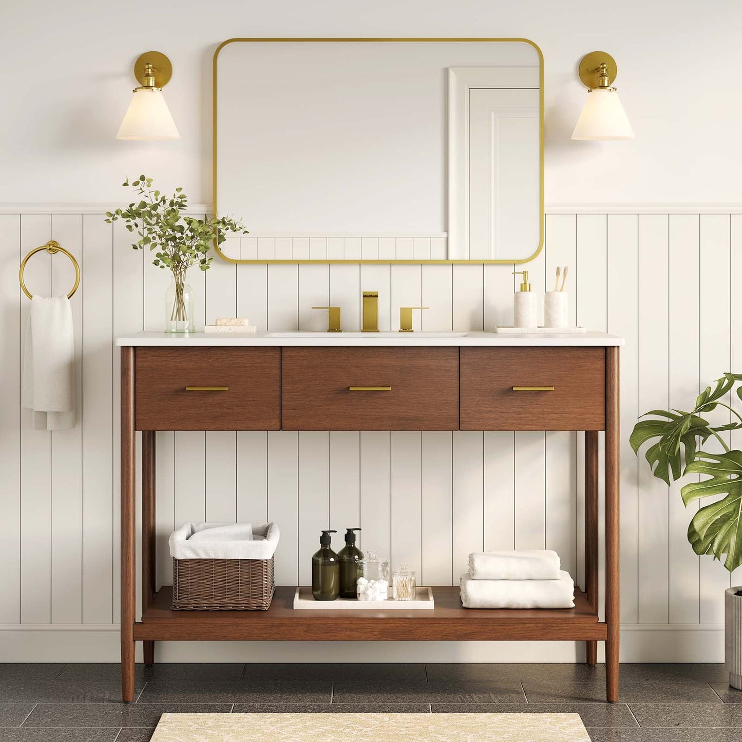 Zaire 48Ó Single Sink Compatible Bathroom Vanity Cabinet (Sink Basin Not Included) by Modway