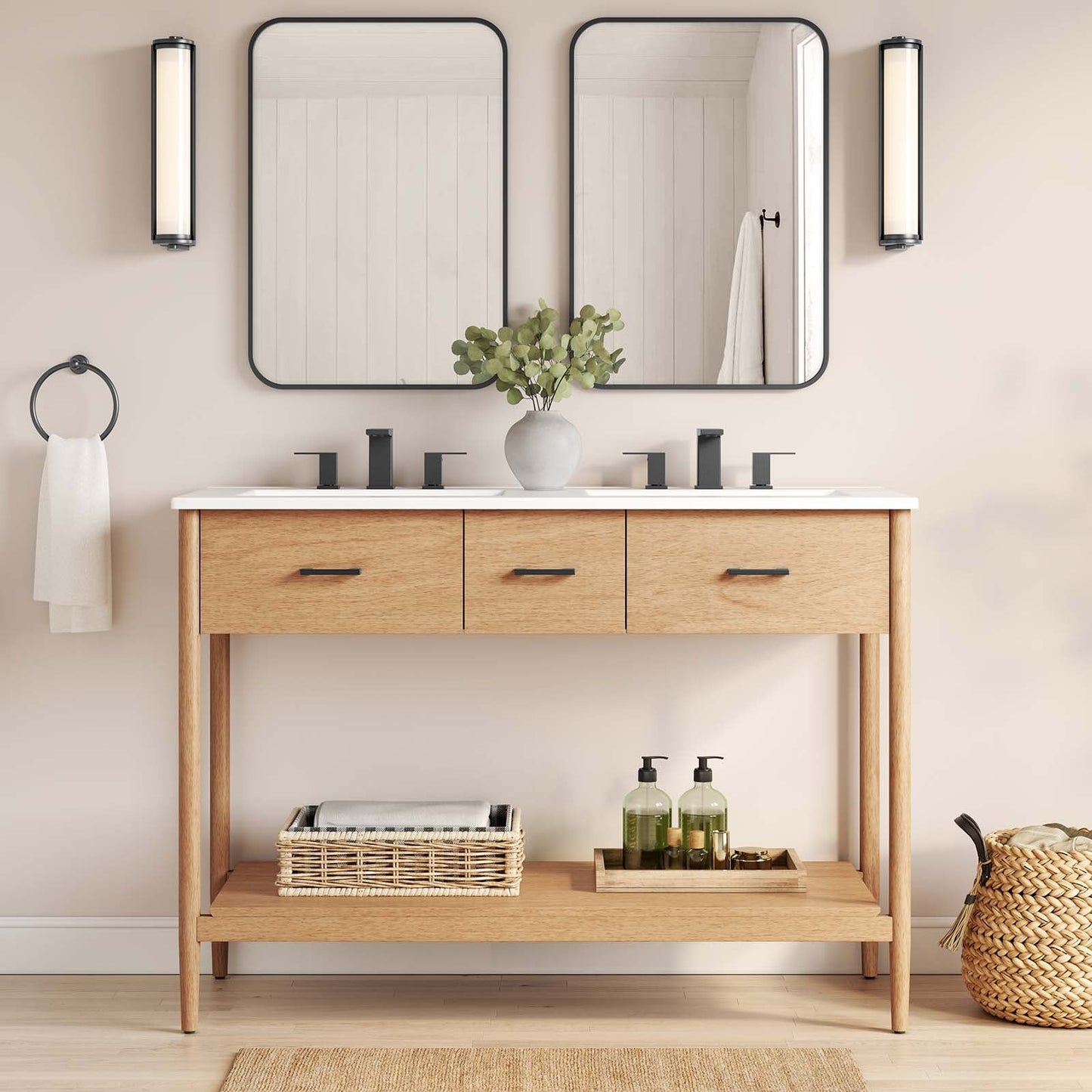 Zaire 48Ó Double Sink Compatible Bathroom Vanity Cabinet (Sink Basin Not Included) by Modway
