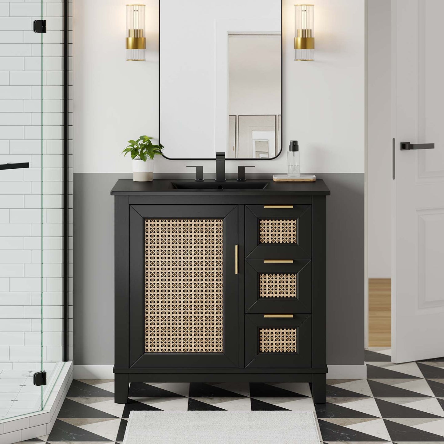 Dixie 36Ó Solid Wood Bathroom Vanity Cabinet by Modway