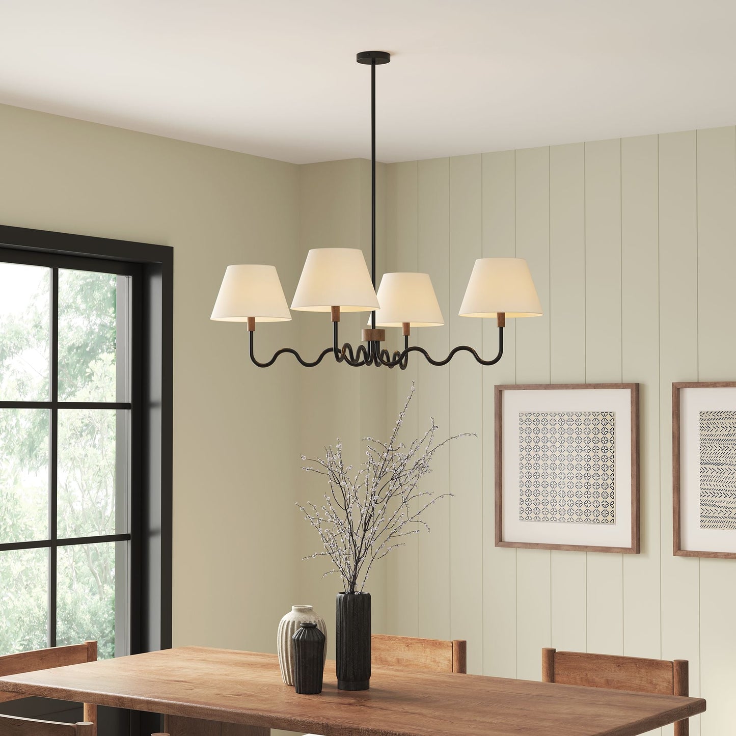 Sunlit Squiggle 4-Arm Pendant Light by Modway