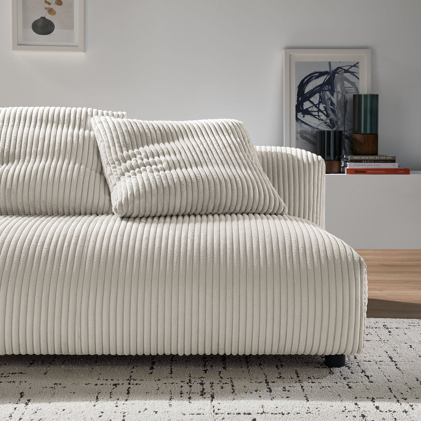 Solace Modular Corduroy Upholstered Armless Loveseat by Modway