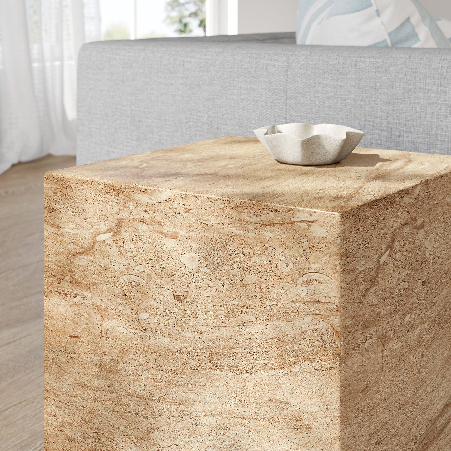 Jordana Square Plinth Indoor - Outdoor Patio Concrete Side Table by Modway