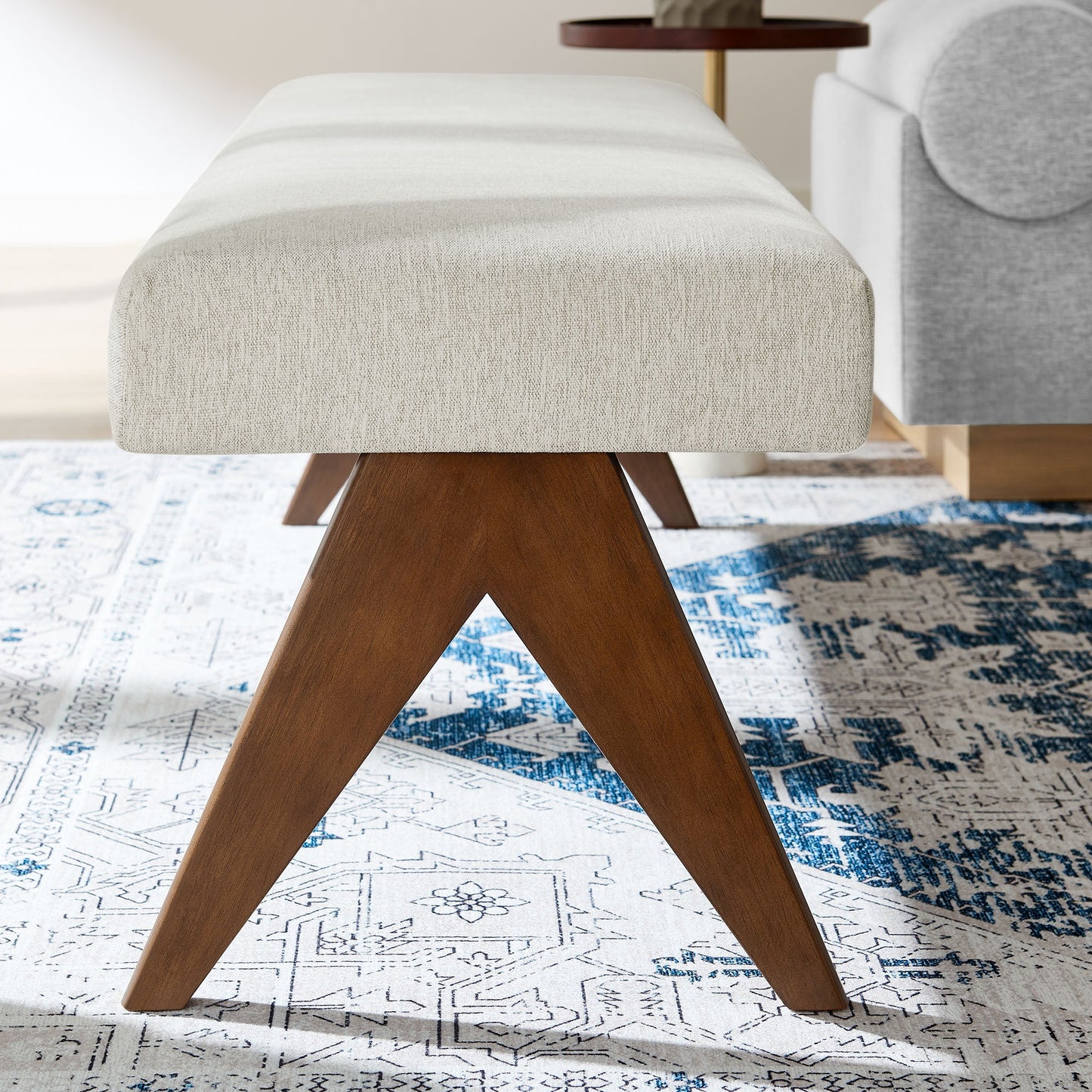 Lyra 63" Fabric Upholstered Bench by Modway