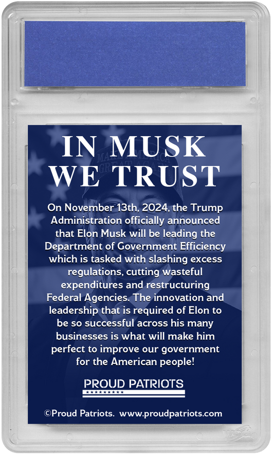 Elon Musk DOGE Trading Card - Graded Gem Mint 10