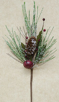 Snowy Pine Bell Pick 12" (Pack of 4)