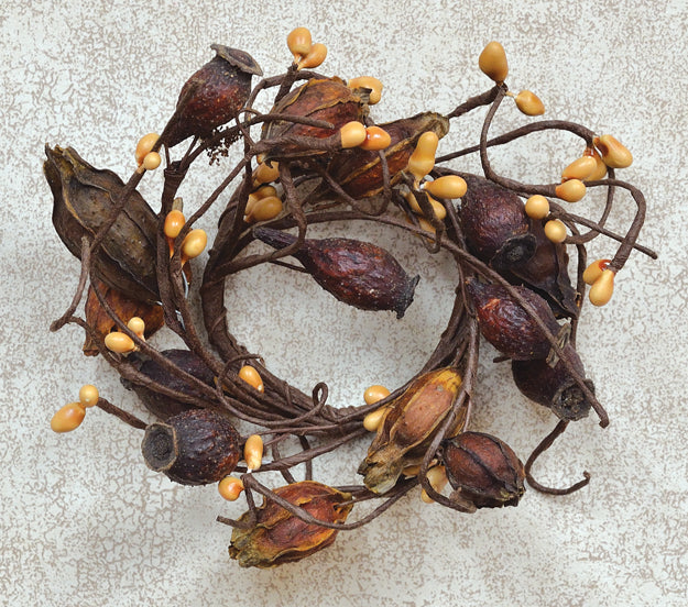 Dried Rose Hip Ring - 2" Inside/6" Outside (Pack of 4)