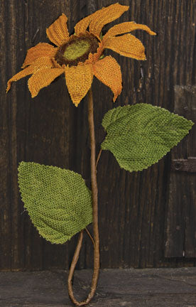 Burlap Sunflower - Orange (Pack of 4)