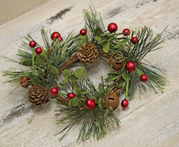 Red Berry Pine Ring (Pack of 4)